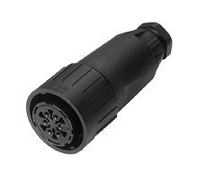 C01610D0190032   19+PE Female straight cable connector with internal strain relief and clamping ring