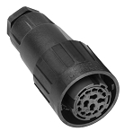 C01610E0030031   3+PE Female straight cable connector with internal strain relief and cable retention