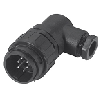 C01620K0051042  5+PE Male right angled cable connector with strain relief and clamping ring