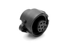 C01630G00680012 6+ PE Female receptacle, solder with turned contacts, black