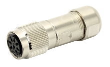 C091 11D005 000 4 - M16 Female cable connector with internal strain relief and metal locking ring. 5 contacts, 4-6mm cable diameter.  EMI shielding .