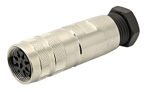 C091 11D006 001 2 - M16 Female cable connector with internal strain relief and metal locking ring. 6 contacts, 6-8mm cable diameter. Contacts sold separately. Comparable to PN# 99-5622-00-06