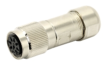 C091 11D014 001 4 - M16 Female cable connector with internal strain relief and metal locking ring.  14 contacts, 6-8mm cable diameter.