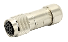 C091 11D014 002 4 - M16 Female cable connector with internal strain relief and metal locking ring.  14 contacts, 8-10mm cable diameter.