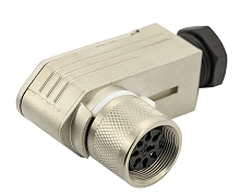 C091 11F003 001 2 - M16 Female cable connector with internal strain relief and metal locking ring. 3 contacts, 6-8mm cable diameter. Contacts sold separately.