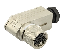 C091 11F014 001 2 - M16 Female cable connector with internal strain relief and metal locking ring.  14 contacts, 6-8mm cable diameter. Contacts sold separately.