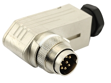 C091 11K007 001 2 - M16 Male cable connector with internal strain relief and metal locking ring. 7 contacts, 4-6mm cable diameter. Contacts sold separately.