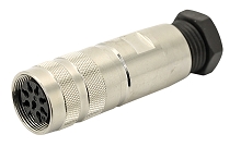 C091 31D003 101 2 - M16 Female cable connector with internal strain relief and metal locking ring. 3 contacts, silver plated, 6-8mm cable diameter.  Contacts included. Comparable to PN# 99-5606-15-03, 99-5606-00-03