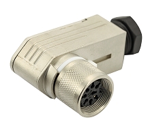 C091 31F004 101 2 - M16 Female cable connector with internal strain relief and metal locking ring. 4 contacts, silver plated, 6-8mm cable diameter.  Contacts included.