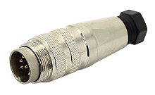 C091 31H006 200 2 - M16 Male cable connector with internal strain relief and metal locking ring. 6 contacts, gold plated, 4-6mm cable diameter.  Contacts included. Comparable to PN# 99-5121-19-06, 99-5121-09-06