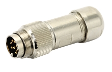 C091 31H014 201 4 - M16 Male cable connector with internal strain relief and metal locking ring.  14 contacts, gold plated, 6-8mm cable diameter.
