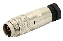 C091 31H105 101 2 - M16 Male cable connector with internal strain relief and metal locking ring. 5 contacts, silver plated, 6-8mm cable diameter.  Contacts included.
