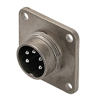 C091 31S008 200 2 - M16 Flange mount male metal receptacle with O-ring seal and ring nut.  8 contacts, gold plated.  Contacts included.