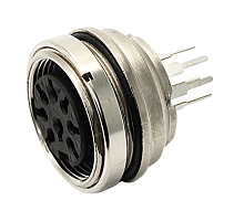 C091 61G005 120 2 - M16 Rear mounting female metal receptacle with O-ring seal and ring nut mount.  5 contacts, silver plated.  Contacts included.