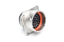 RT002235PKNH03  Square Flange Receptacle, Pin with silicone seal IP69k