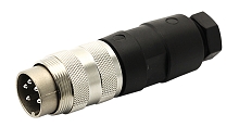T 3260 554 - M16 Male straight cable connector with internal strain relief and metal locking ring. 3 contacts, 4 - 6mm cable diameter Contacts sold separately.