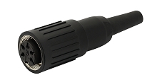 T 3261 013 - M16 Female straight cable connector with internal strain relief and metal locking ring. 3 contacts, silver plated, 4 - 6mm cable diameter  Contacts included.