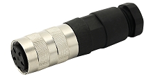 T 3261 552 - M16 Female straight cable connector with internal strain relief and metal locking ring. 3 contacts, 6 - 8mm cable diameter Contacts sold separately.