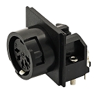 T 3277 600 - M16 PCB mounting, right angled black plastic female receptacle.  3 contacts, silver plated.  Contacts included.