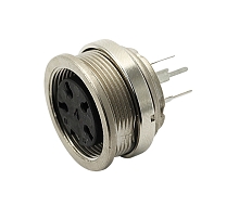 T 3303 320 - M16 Front mounting female receptacle with ring nut. 4 contacts, silver plated  Contacts included.