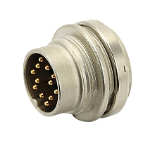 T 3362 550 - M16 Front mounting male receptacle with ring nut. 5 contacts Contacts sold separately.
