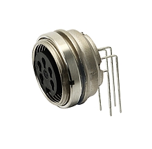 T 3363 902 - M16 PCB mounting female right angled receptacle with ring nut. 5 contacts, gold plated  Contacts included.