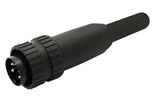 T 3374 991 - M16 Full plastic straight male cable connector with internal strain relief and plastic locking ring. 5 contacts, silver contacts. 4-6mm cable diameter.  Contacts included.