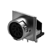 T 3397 900 - M16 PCB mounting, rigth angled metalFemale receptacle. 5 contacts, silver plated.  Contacts included.