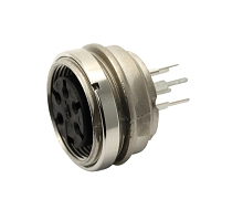 T 3403 420 - M16 Rear mounting female receptacle with ring nut. 6 contacts, silver plated  Contacts included.