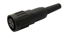 T 3425 518 - M16 Female straight cable connector with internal strain relief and plastic locking ring. 6 contacts, gold plated, 4-6mm cable diameter  Contacts included.
