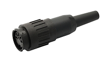 T 3428 501 - M16 Female straight cable connector with black cable sleeve. 6 contacts, silver plated, 4-6mm  Contacts included.