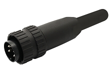 T 3434 951 - M16 Full plastic straight male cable connector with internal strain relief and plastic locking ring. 7 contacts, 4-6mm cable diameter Contacts sold separately.