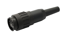 T 3438 501 - M16 Female straight cable connector with black cable sleeve. 7 contacts, silver plated, 4-6mm cable diameter  Contacts included.