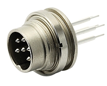 T 3477 430 - M16 Rear mounting male receptacle with ring nut. 7 contacts, silver plated  Contacts included.