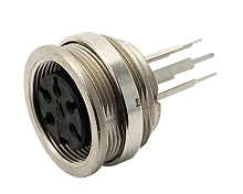 T 3507 330 - M16 Front mounting female receptacle with ring nut. 8 contacts, silver plated.  Contacts included.