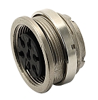T 3507 550 - M16 Front mounting female receptacle with ring nut. 8 contacts. Contacts sold separately.