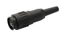 T 3628 501 - M16 Female straight cable connector with black cable sleeve.  12 contacts, silver plated, 4-6mm cable diameter  Contacts included.
