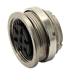 T 3638 000 - M16 Front mounting female receptacle with ring nut.  12 contacts, silver plated  Contacts included.