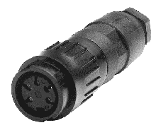 T 3648 504 - M16 Female straight cable connector with internal strain relief and plastic locking ring.  14 contacts, silver plated, 4-6mm cable diameter  Contacts included.