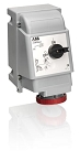 2CMA163279R1000  3P+E Female Industrial Switched Interlocked Socket Outlet, Vertical, Heavy Duty, 30A, 415V, 6H, IP69K. Replaces Part# 332MVS6WH