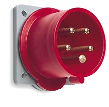 2CMA166360R1000  3P+N+E Male Panel Mounted Inlet, 16A, 415V, 6H, IP44. Replaces Part# 416BU6