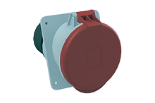 2CMA167430R1000  3P+N+E Panel Mounted Socket Outlet, Unified Flange, Angled. Replaces Part# 463RAU6