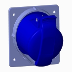 2CMA170037R1000  3P+E Female Panel Mounted Socket, 32A, 250V, 9H, IP44. Replaces Part# 332RAM9