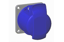 2CMA193146R1000  2P+E Panel Mounted Socket Outlet, Minimized Flange, Straight.  Replaces Part# 216R6