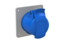 2CMA193170R1000  2P+E Panel Mounted Socket Outlet, Unified Flange, Straight. Replaces Part# 216RU6