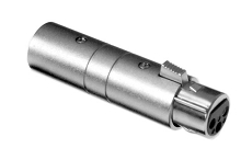 AC3F3MBW  3 Pole XLR Male to Female Blank D Shell In-line Adapter, Pre-wired, Black Finish. Comparable to PN# NA3FM-B