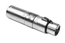 AC3F5MW  5 Pole XLR Metal Shell In Line Adapter, Male to Male, Pre-wired, Nickel Finish. Comparable to PN# NA3F5M
