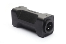 AC3M3MDW  3 Pole XLR Male Blank D Shell In-line Adapter, Pre-wired, Black