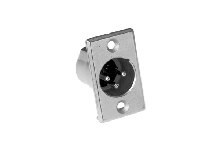AC3MPNZ  3 Pole XLR Male Chassis Mount, P Flange, Stamped Contacts
