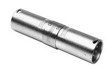 AC5M5MW  5 Pole XLR Male to Male Metal In-line Adapter, Prewired, Nickel Finish. Comparable to PN# NA5MM